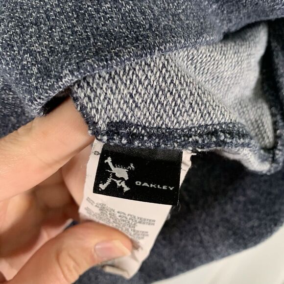 Oakley Hoodie Men's Medium Blue Graphic Print Drawstring Pockets Pullover - Picture 7 of 10